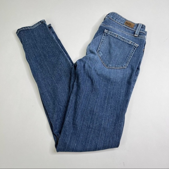 PAIGE Verdugo Ultra Skinny Quinnley Destructed Medium Wash Blue Jeans SIZE 26 - Picture 3 of 16